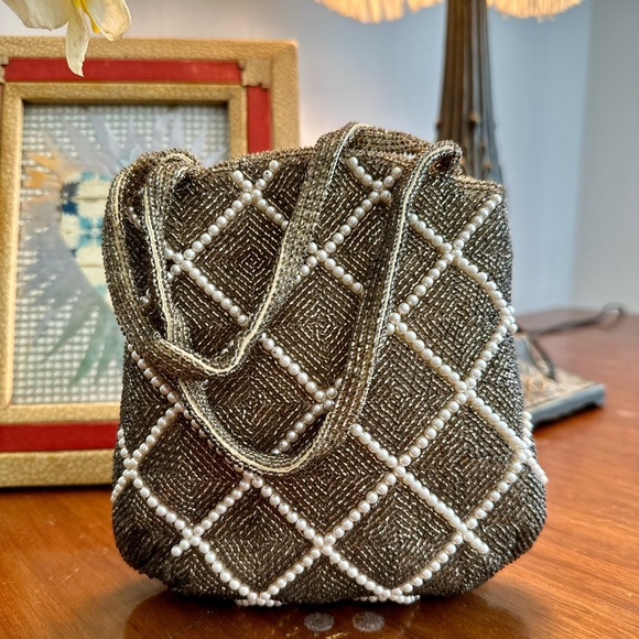 Vintage Handbags - Hand beaded vintage bag